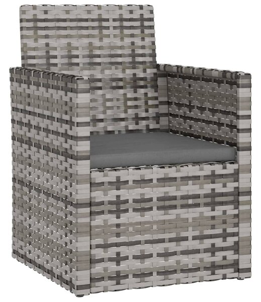 Szürke polyrattan kerti fotel párnával