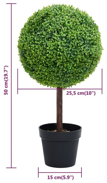Zöld gömbalakú cserepes műpuszpáng 50 cm