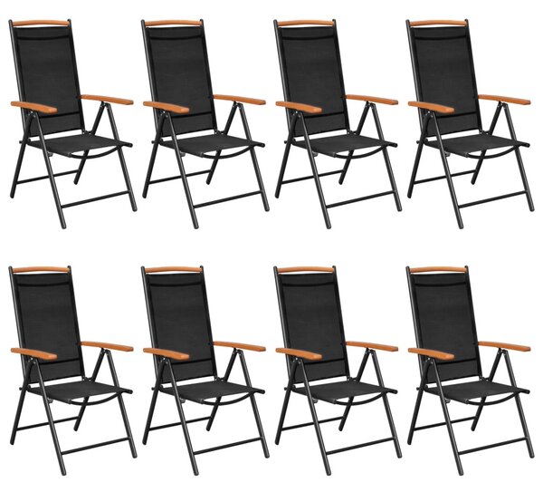 9 részes fekete alumínium kerti étkezőgarnitúra