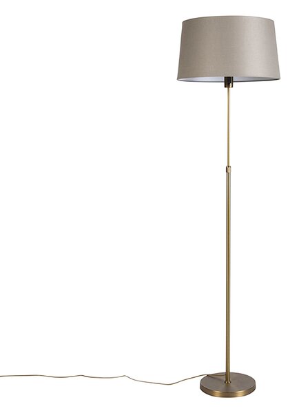 Bronz állólámpa bézs vászonbúrával, 45 cm állítható - Parte