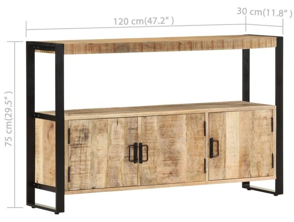 Tömör mangófa kisszekrény 120 x 30 x 75 cm