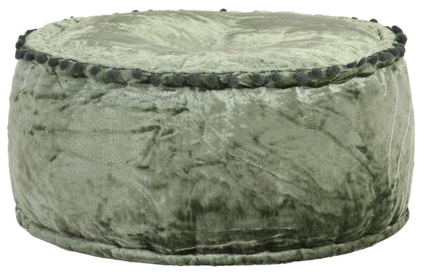 Zöld kerek bársony puff 40 x 20 cm