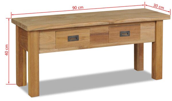VidaXL tömör tíkfa szék előszoba pad 90 x 30 x 40 cm
