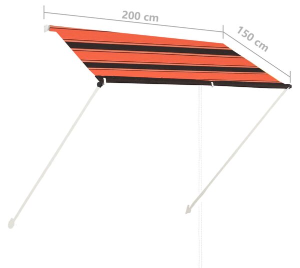 Narancssárga és barna feltekerhető napellenző 200 x 150 cm