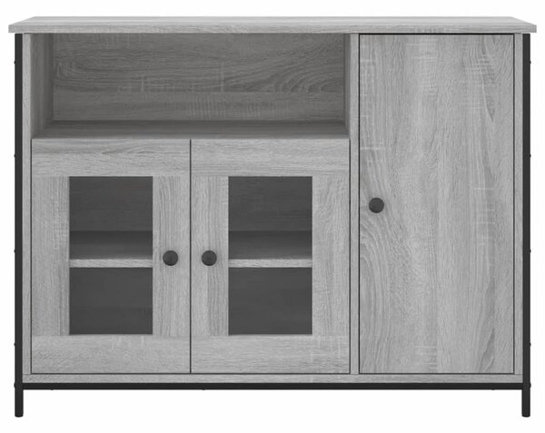Szürke sonoma színű szerelt fa tálalószekrény 100 x 35 x 75 cm