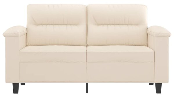 Kétszemélyes bézs mikroszálas szövetkanapé 120 cm