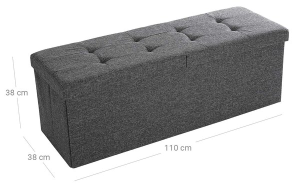 Taburett csukható fedéllel OTTOMAN 110x38 cm, sötétszürke