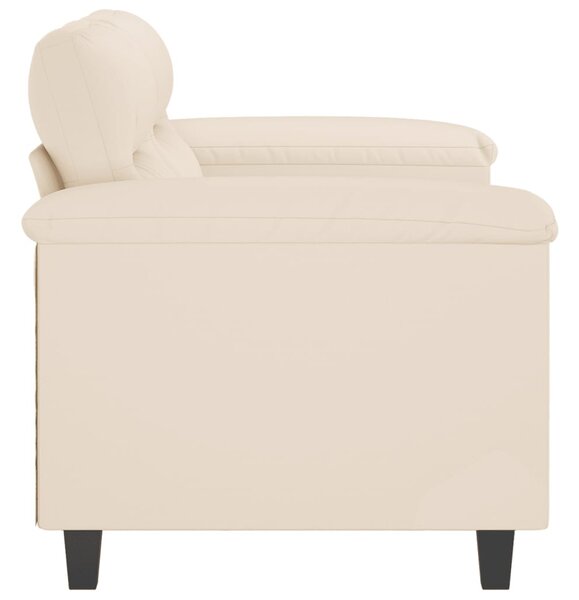 Kétszemélyes bézs mikroszálas szövetkanapé 120 cm
