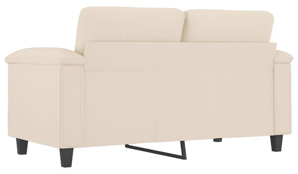 Kétszemélyes bézs mikroszálas szövetkanapé 120 cm