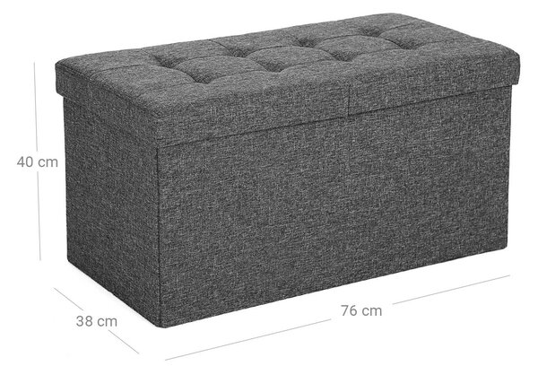 Taburett csukható fedéllel OTTOMAN 76x38 cm, sötétszürke