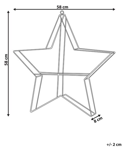 Kültéri függő dekoráció LED KURULA 58 cm Csillag Ezüst