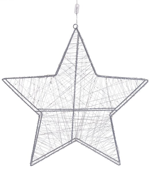 Kültéri függő dekoráció LED KURULA 58 cm Csillag Ezüst