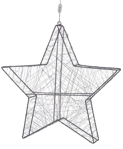 Kültéri függő dekoráció LED KURULA 58 cm Csillag Ezüst