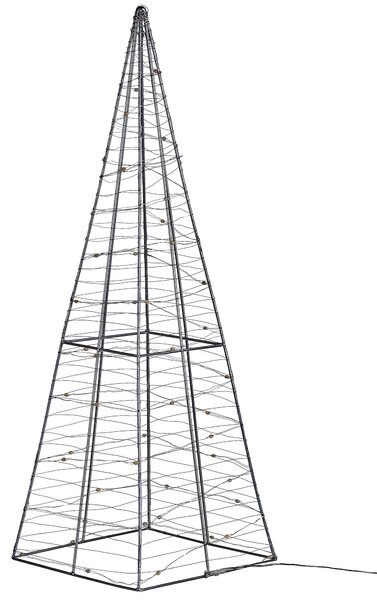 Kültéri dekoráció LED PUKSALA 60 cm Karácsonyfa Ezüst