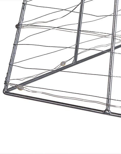 Kültéri dekoráció LED PUKSALA 60 cm Karácsonyfa Ezüst