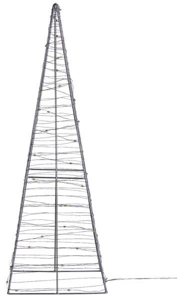 Kültéri dekoráció LED PUKSALA 60 cm Karácsonyfa Ezüst