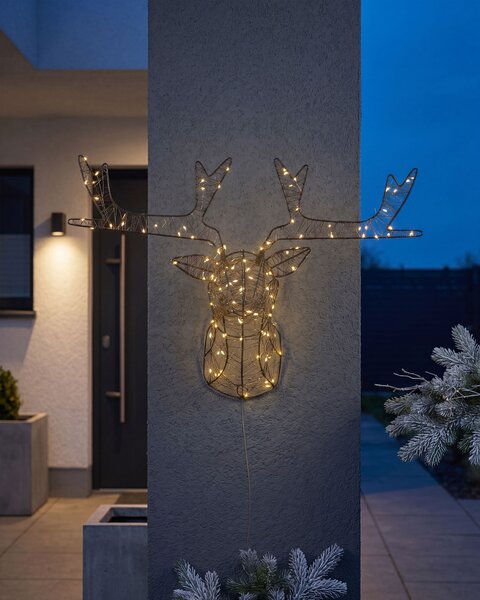 Kültéri függő dekoráció LED NELLIM 47 cm Rénszarvas Fekete
