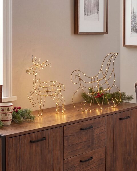 Kültéri dekoráció LED SAIJA 46 cm Rénszarvas Ezüst