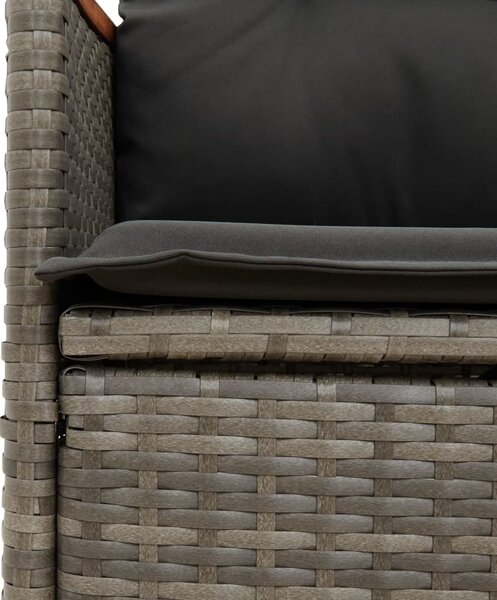 7 részes szürke polyrattan kerti étkezőgarnitúra párnával