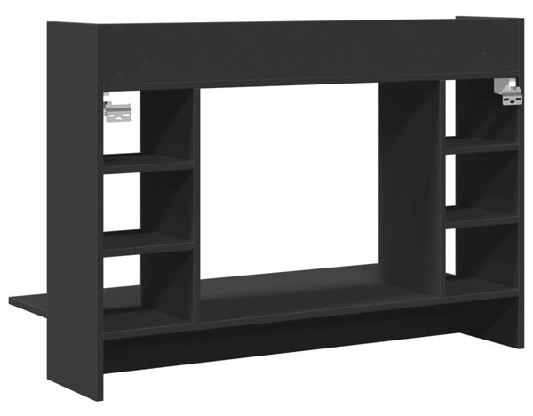 Fekete szerelt fa falra szerelhető íróasztal 105 x 48 x 75 cm