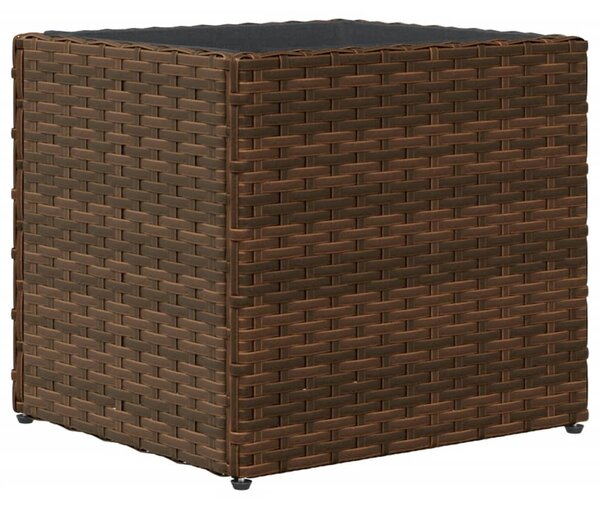 Barna polyrattan kerti ültetőláda 36x30x32 cm