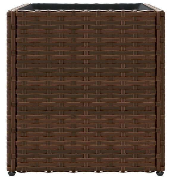Barna polyrattan kerti ültetőláda 36x30x32 cm