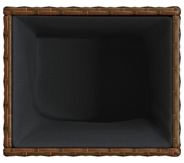 Barna polyrattan kerti ültetőláda 36x30x32 cm