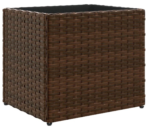 Barna polyrattan kerti ültetőláda 36x30x32 cm