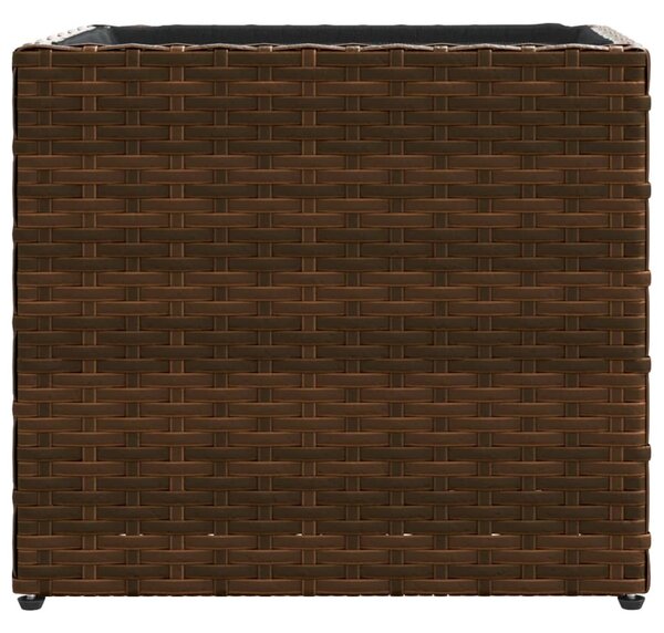 Barna polyrattan kerti ültetőláda 36x30x32 cm