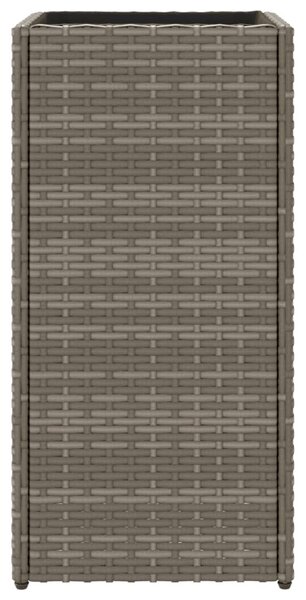 Szürke polyrattan kerti ültetőláda 30x30x60 cm