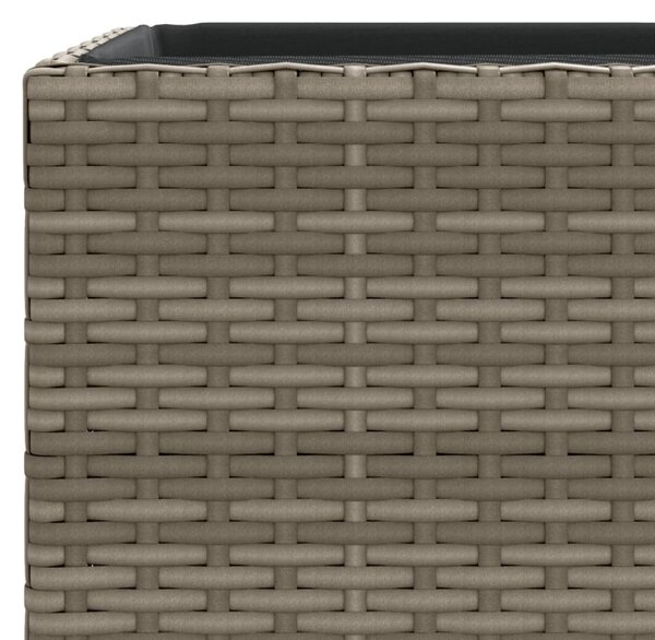 Szürke polyrattan kerti ültetőláda 30x30x60 cm