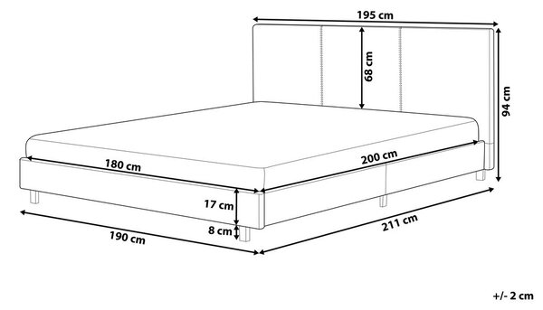 Vízágy ALBI 180 x 200 cm Bézs