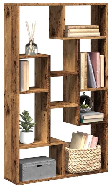 Antik fa színű szerelt fa könyvszekrény 72 x 20 x 120,5 cm