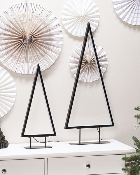 Karácsonyi dekoráció LED LOPPI 47/69 cm Karácsonyfa Fekete