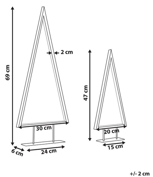 Karácsonyi dekoráció LED LOPPI 47/69 cm Karácsonyfa Fekete