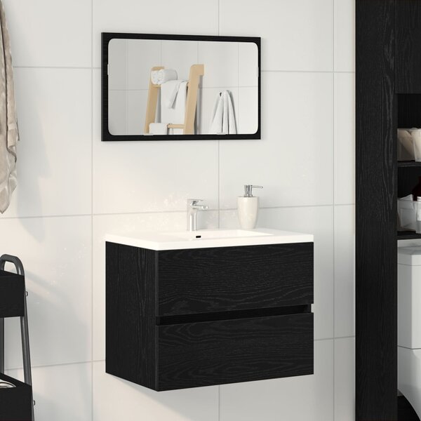 VidaXL fekete tölgy színű szerelt fa mosdószekrény 60x38,5x45 cm