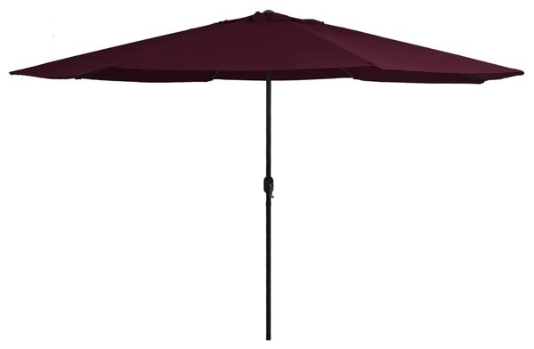 Bordó kültéri napernyő fémrúddal 390 cm