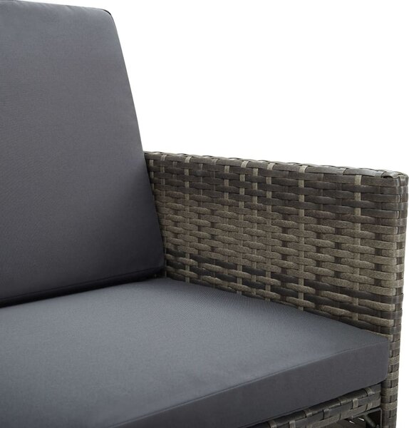 VidaXL 2 db szürke polyrattan kerti szék párnával