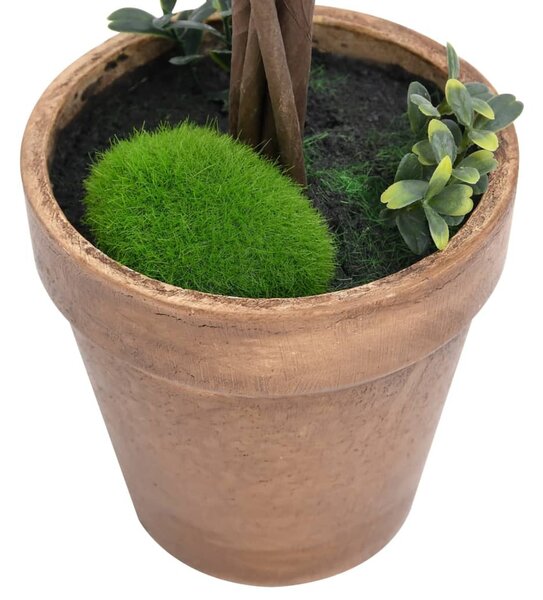2 db zöld gömbalakú cserepes műpuszpáng 33 cm