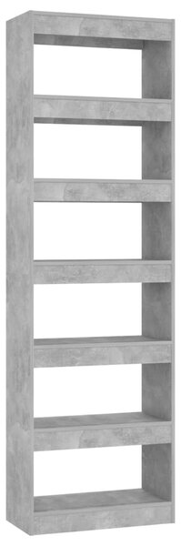 Betonszürke könyvszekrény/térelválasztó 60 x 30 x 198 cm