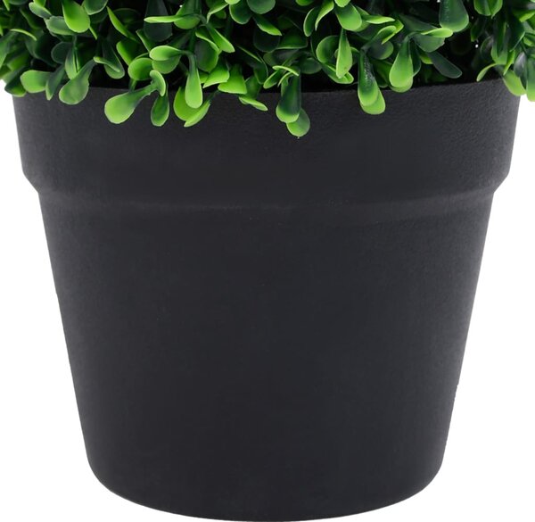 2 db zöld gömbalakú cserepes műpuszpáng 27 cm