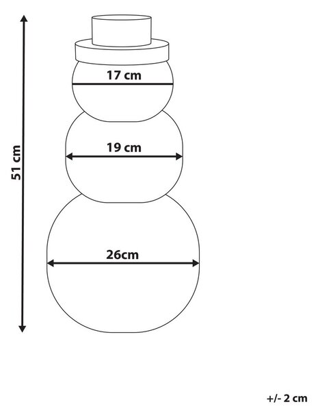 Karácsonyi dekoráció Asztali lámpa BANGA 51 cm Hóember Bézs