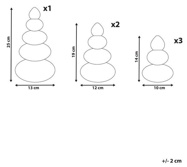 6 db-os karácsonyi dekoráció szett RANELVA 14/19/25 cm Karácsonyfa Barna/bézs