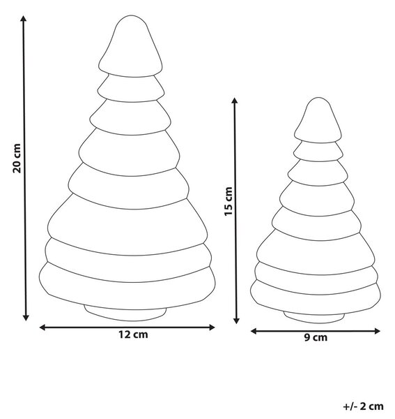 Kétdarabos dekorfigura szett SKJOMA 15/20 cm Karácsonyfa Bézs