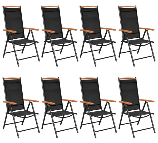 9 részes fekete alumínium kerti étkezőgarnitúra