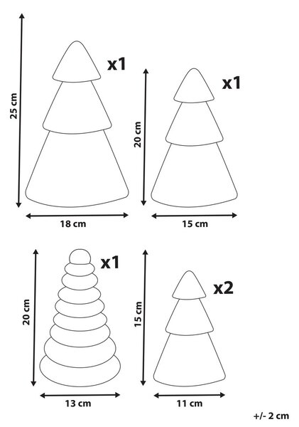5 db-os karácsonyi dekoráció szett VORMA 25 cm Karácsonyfa Bézs/zöld