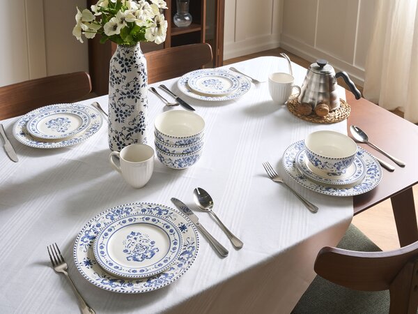 12 darabos étkészlet GALANGAL Porcelán Fehér/kék