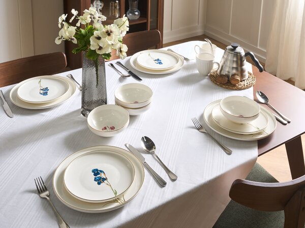 12 darabos étkészlet HYSSOP Porcelán Fehér
