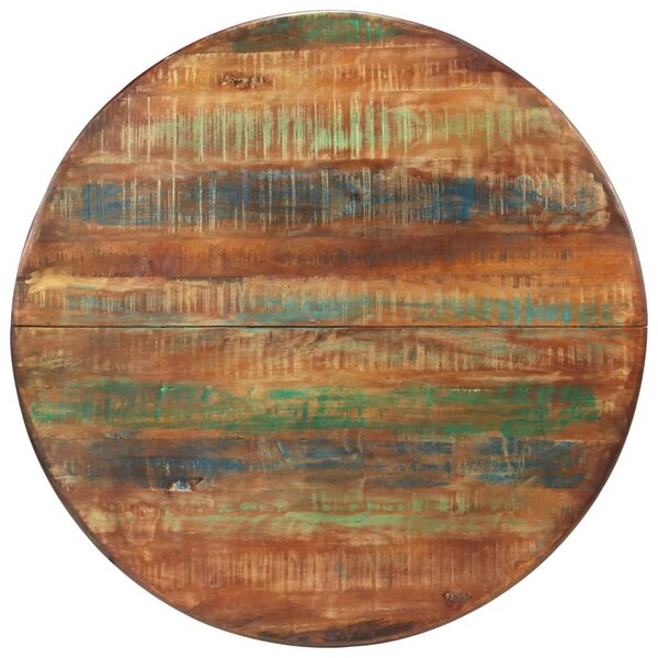 Tömör újrahasznosított fa és acél étkezőasztal Ø110 x 78 cm