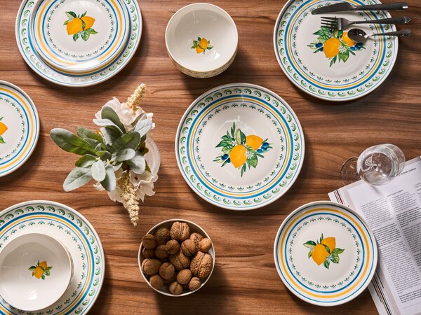 12 darabos étkészlet TARRAGON Porcelán Fehér/zöld